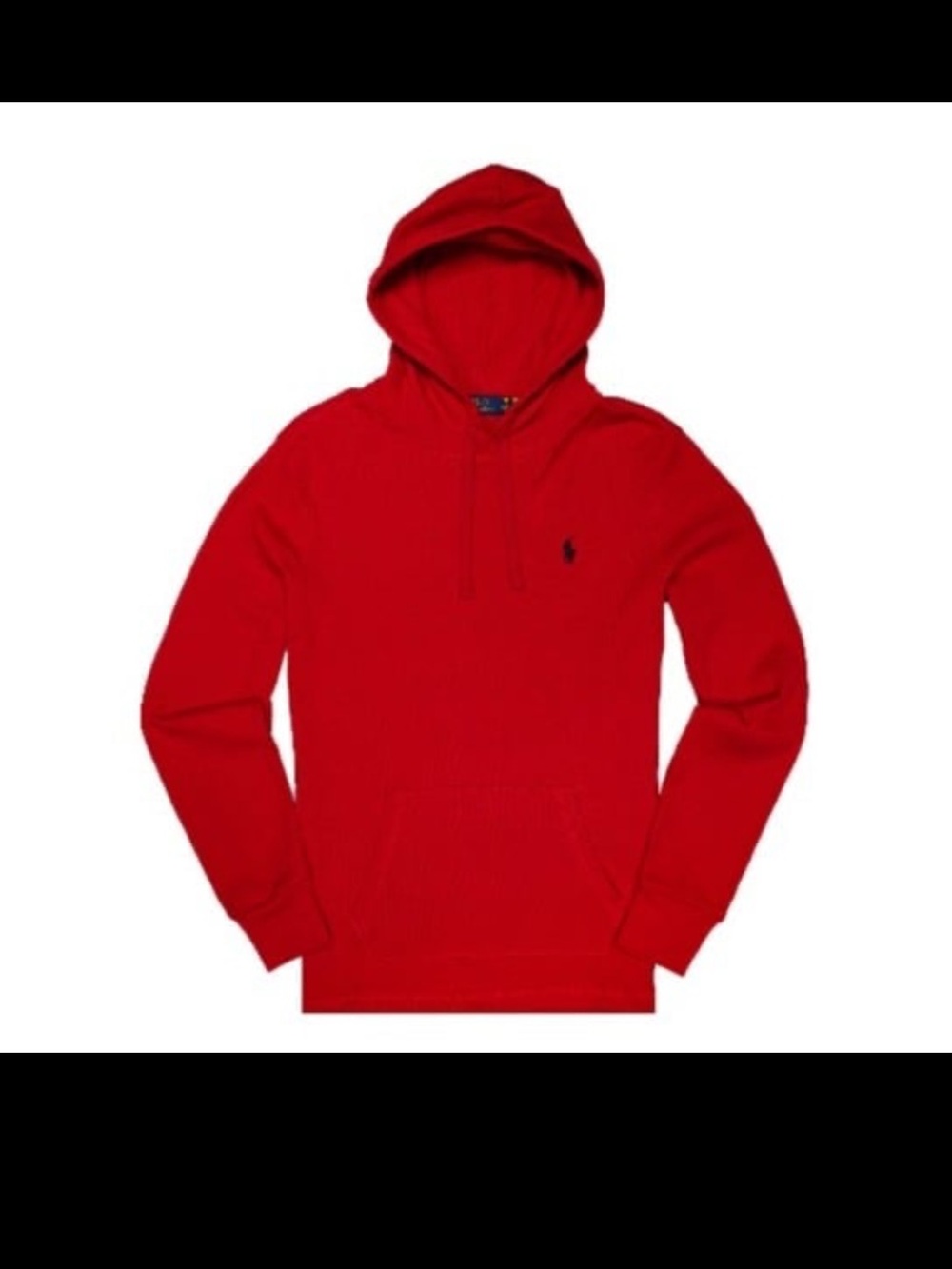 Polo Ralph Lauren Waffle-Knit Thermal Pullover Hoodie in Red size M